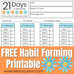 FREE 21 Day Habit Forming Printable