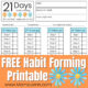 FREE 21 Day Habit Forming Printable