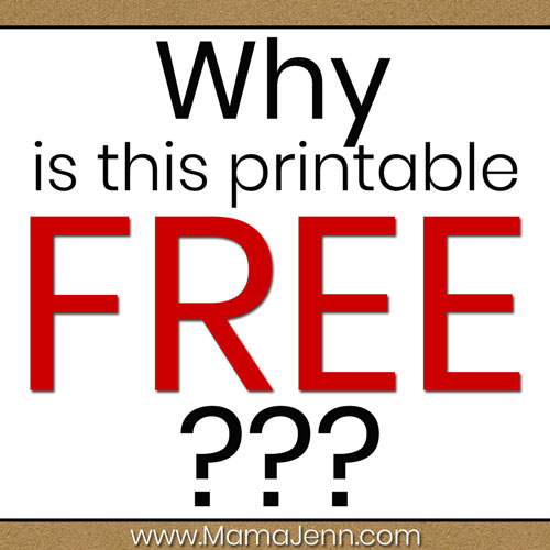 Why is this Printable Free?
