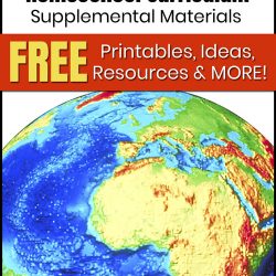 globe with text overlay My Father's World Homeschool Curriculum Supplemental Materials: FREE Printables, Ideas, Resources & More!