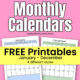 FREE Monthly Calendars