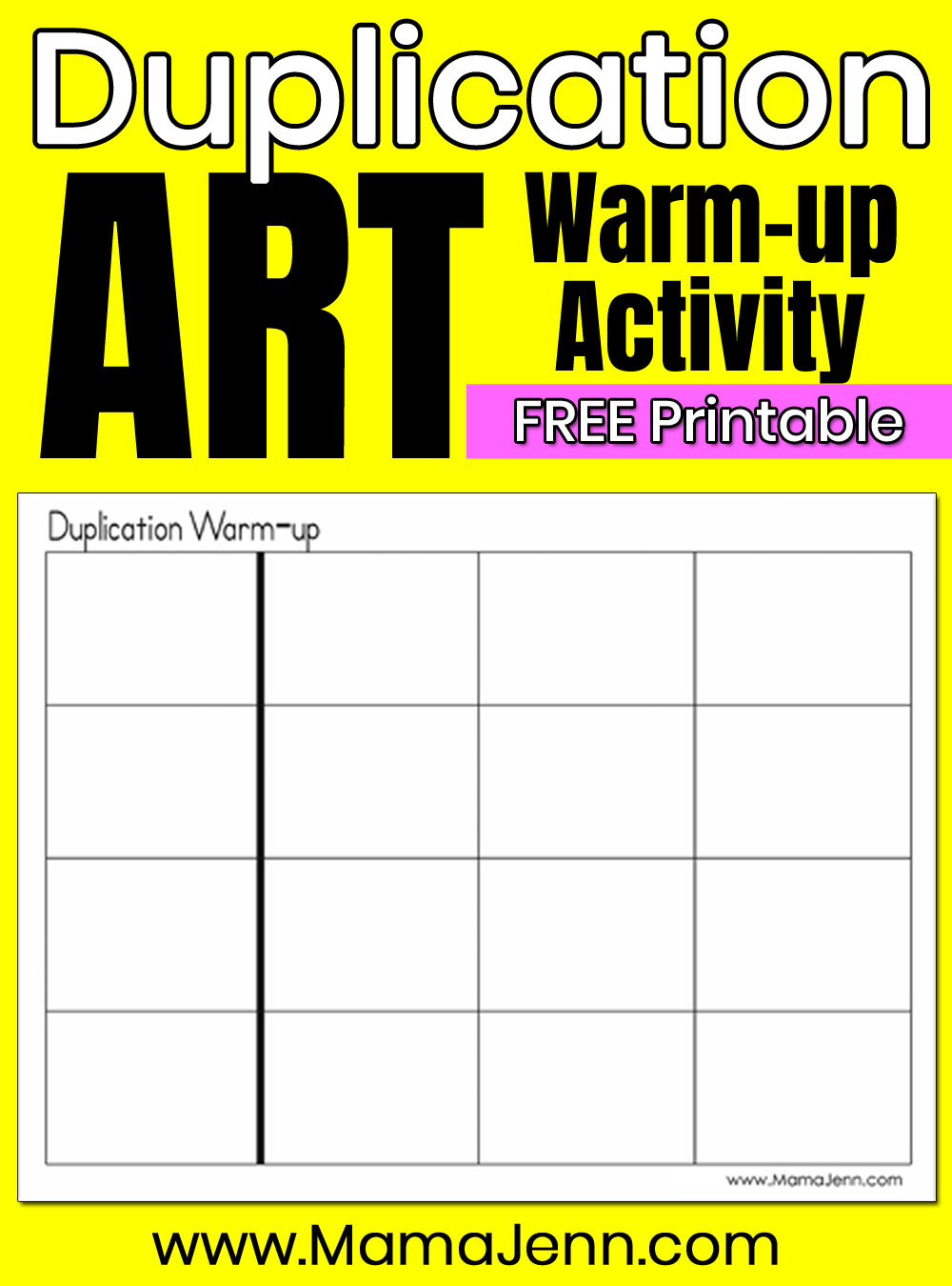 FREE Printable Duplication Art Warm-up Activity