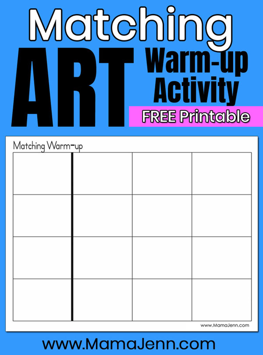 FREE Printable Matching Art Warm-up Activity