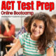 girl in class with pencil with text overlay ACT Test Prep Online Bootcamp