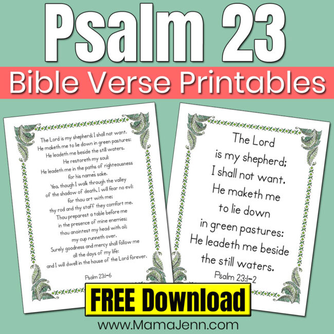 Psalm 23 Bible Verse Printables - FREE Mini Posters to Download