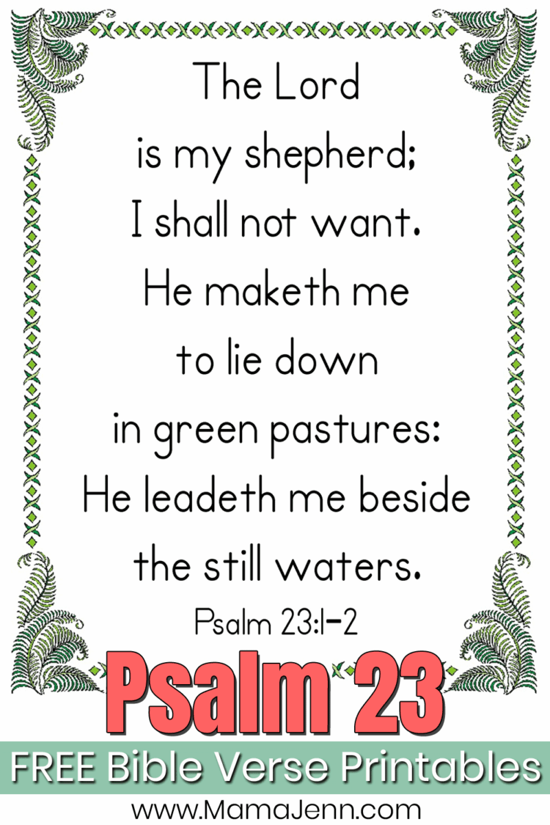 Psalm 23 Bible Verse Printables FREE Mini Posters to Download