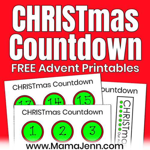 Advent Christmas Countdown Printables