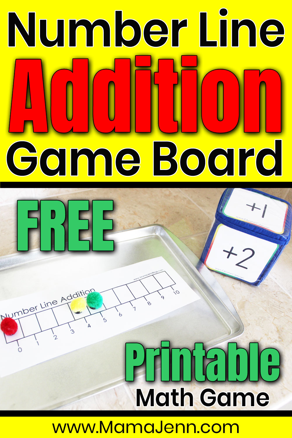 Number Line Addition Printable Math Game