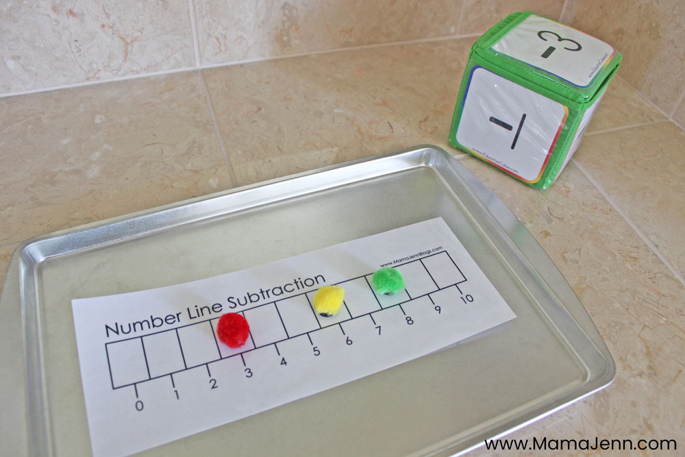 Number Line Subtraction Printable Math Game Board