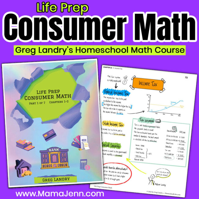 Greg Landry Homeschool Life Prep Consumer Math Class