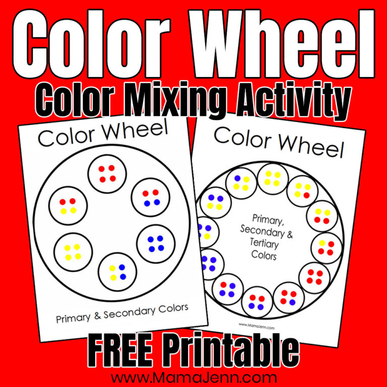 Color Wheel Mixing Activity FREE Printable