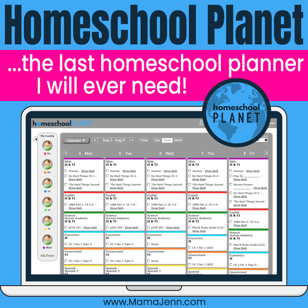 Homeschool Planet Home School Online Planner