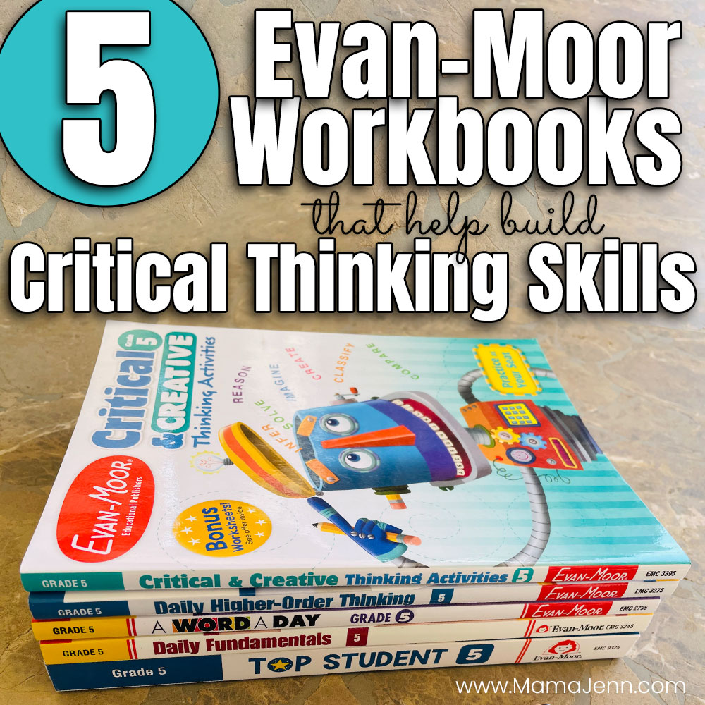 5 Evan-Moor Critical Thinking Workbooks