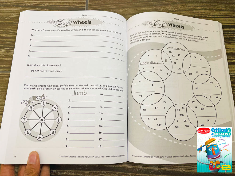Critical & Creative Thinking Activities Evan-Moor workbook Carson Dellosa
