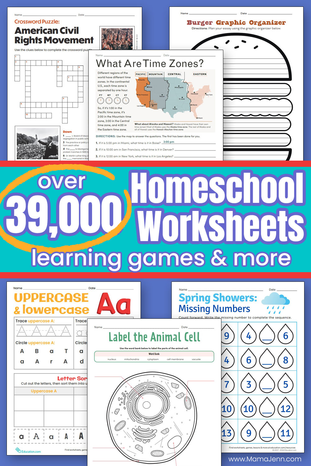 Education.com Homeschool Worksheets
