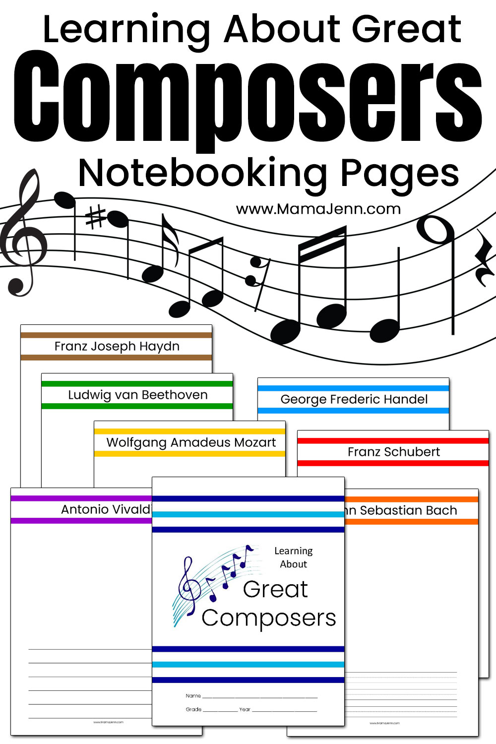 Learning About Great Composers Notebooking Pages