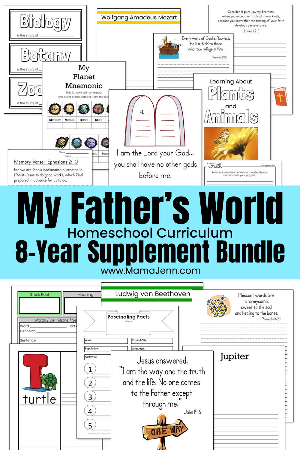 My Father's World Homeschool Curriculum 8-Year Printable Supplement Bundle