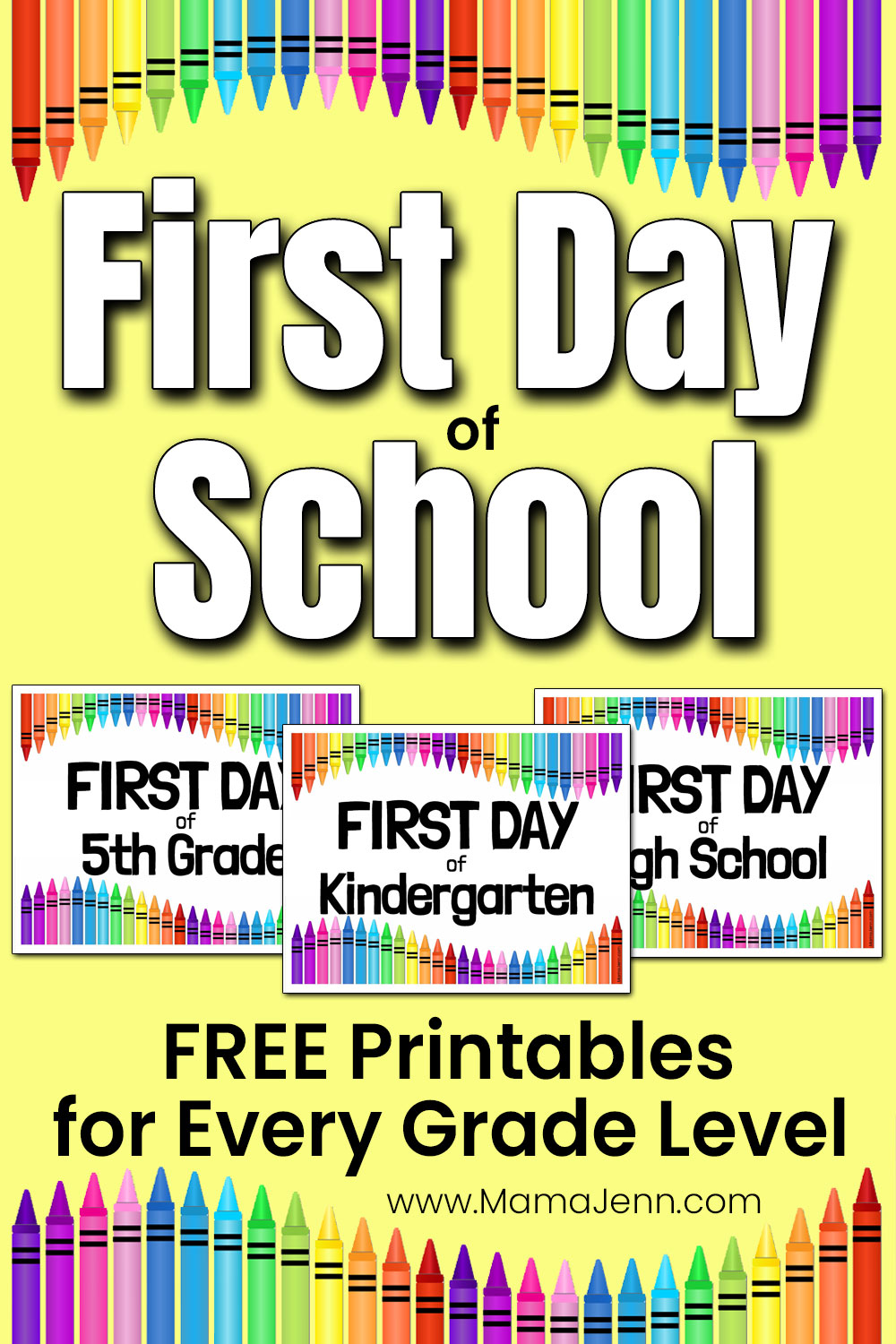 FREE First Day of School Printables